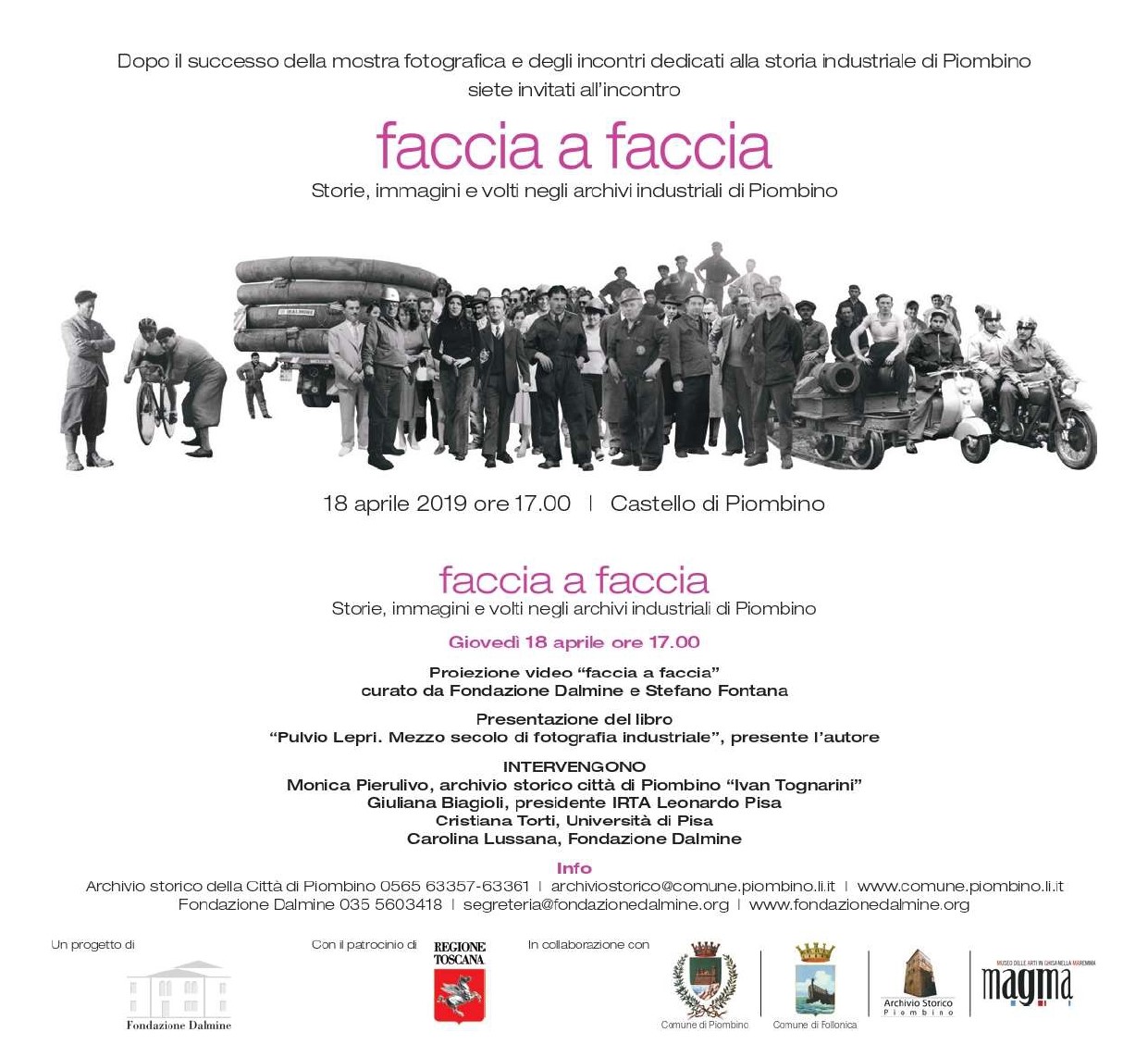 Faccia a Faccia. Al Castello presentazione delle interviste ai lavoratori dell\'industria e del libro fotografico di Pulvio Lepri