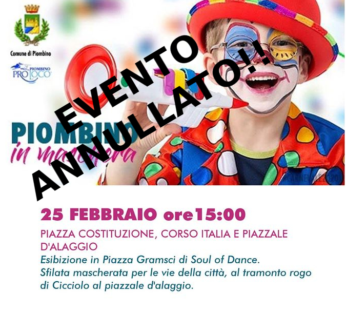 ANNULLATE LE MANIFESTAZIONI PUBBLICHE DA OGGI A VENERD&Igrave; 28 FEBBRAIO