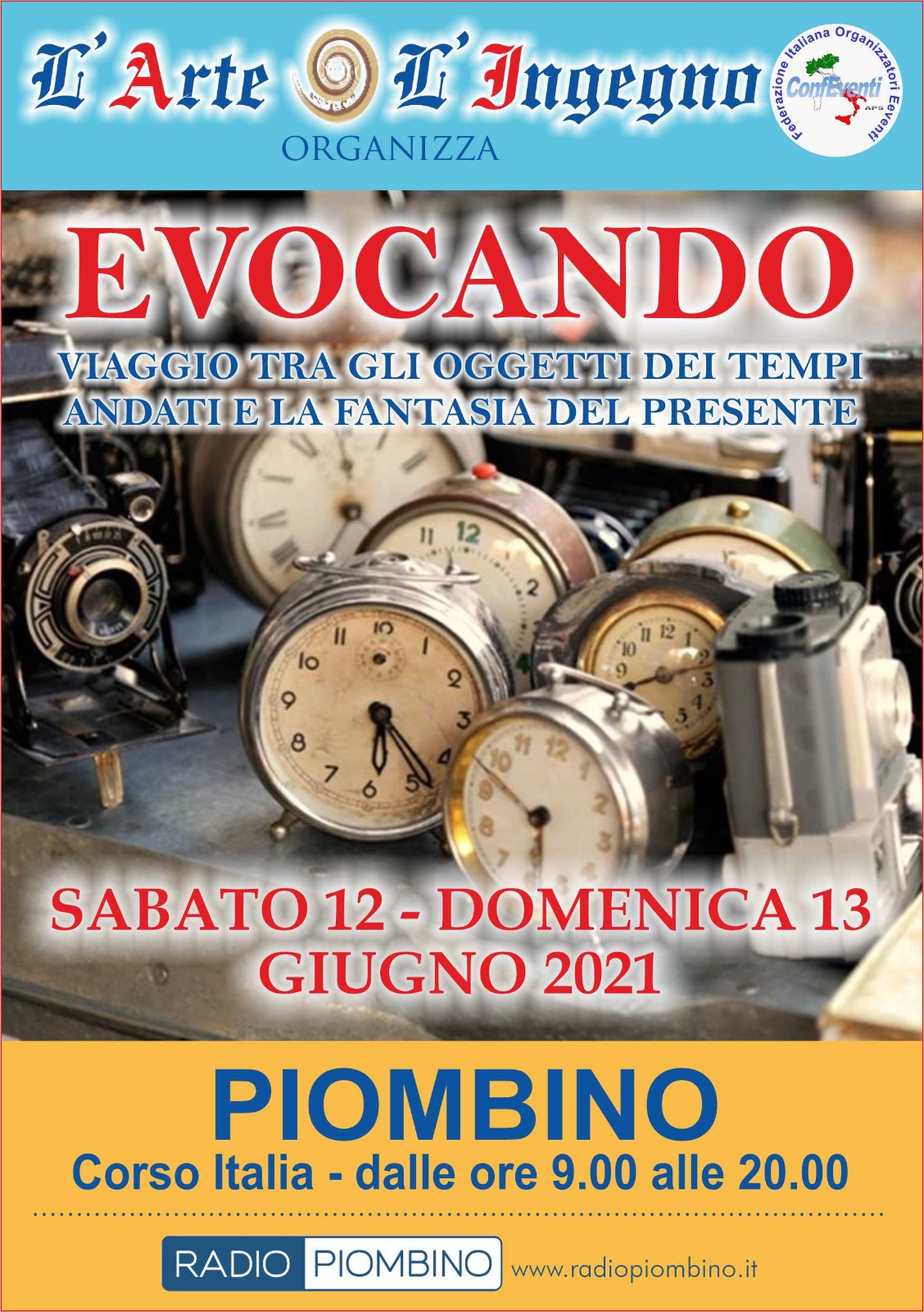 TORNA EVOCANDO: NUOVO APPUNTAMENTO CON IL MERCATINO SABATO 12 E DOMENICA 13 GIUGNO