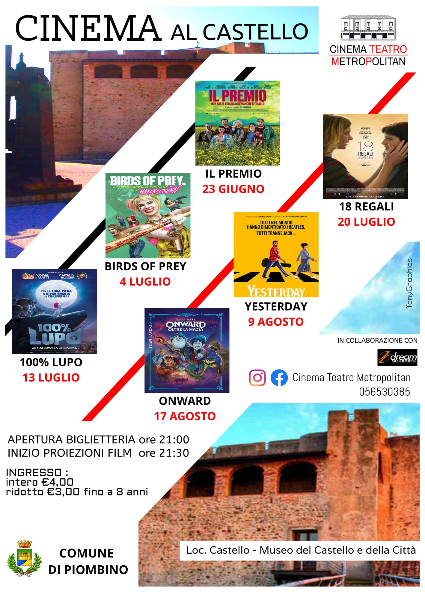 CINEMA ALL�APERTO, TORNANO AL CASTELLO LE PROIEZIONI ESTIVE DEL METROPOLITAN