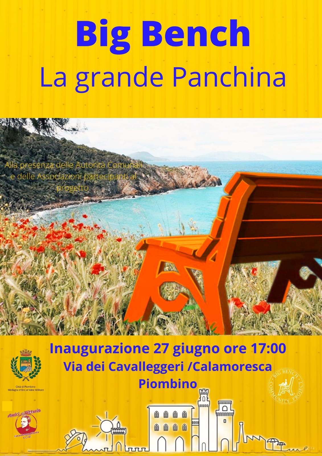 BIG BENCH COMMUNITY PROJECT, A CALAMORESCA SI INAUGURA DOMENICA LA PANCHINA GIGANTE