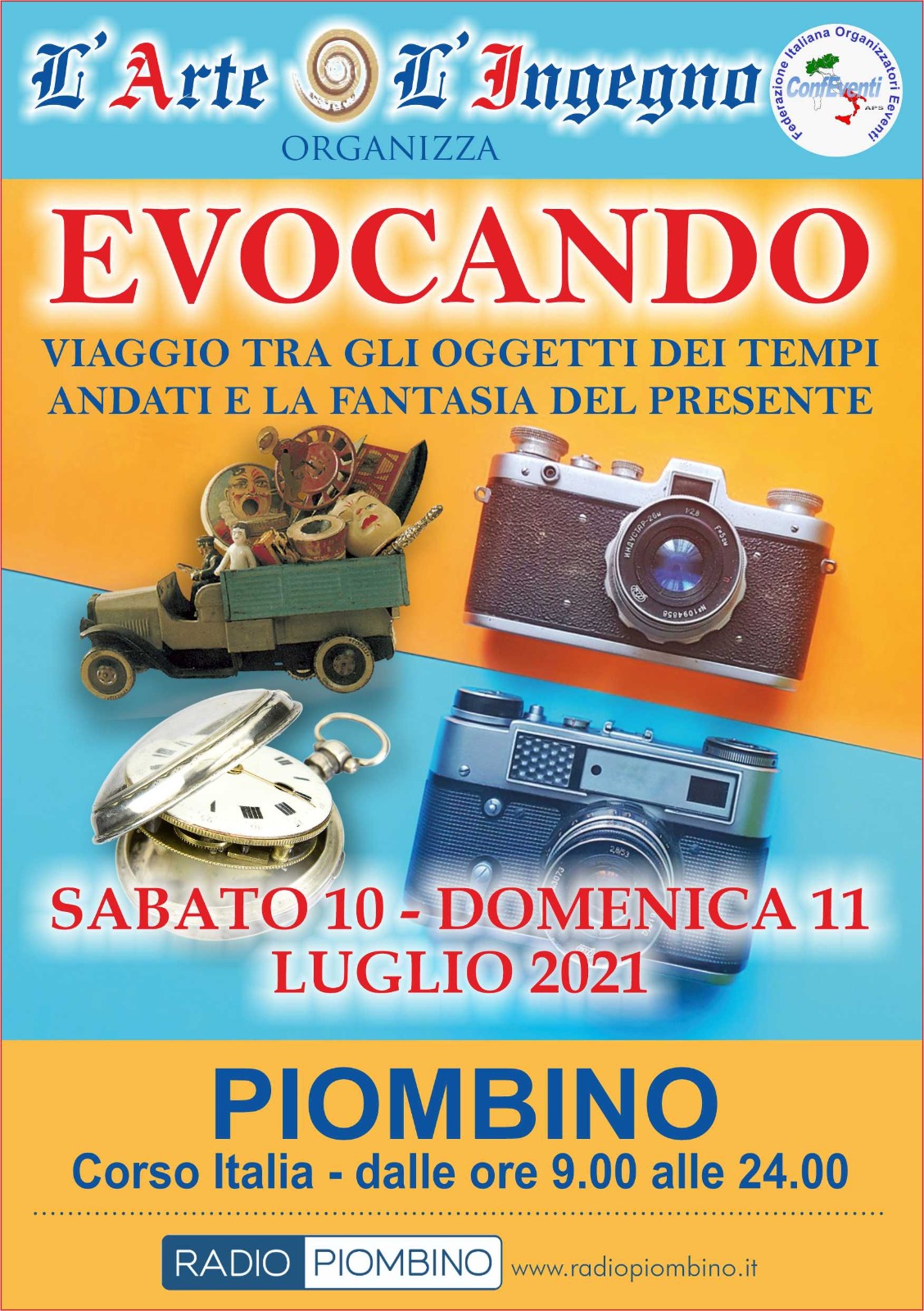 TORNA EVOCANDO: NUOVO APPUNTAMENTO CON IL MERCATINO SABATO 10 E DOMENICA 11 LUGLIO