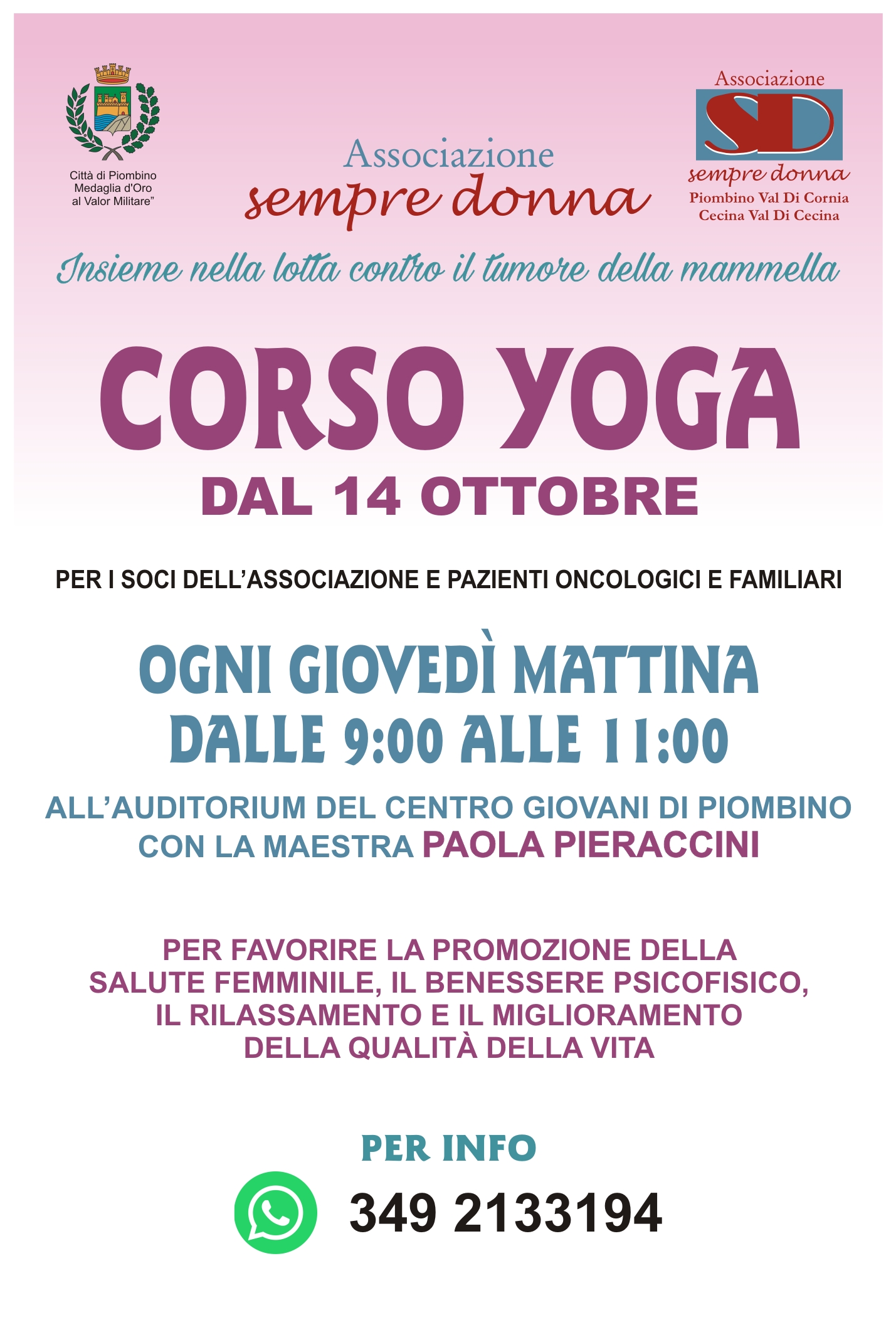 Al Centro giovani il corso di yoga per pazienti oncologici