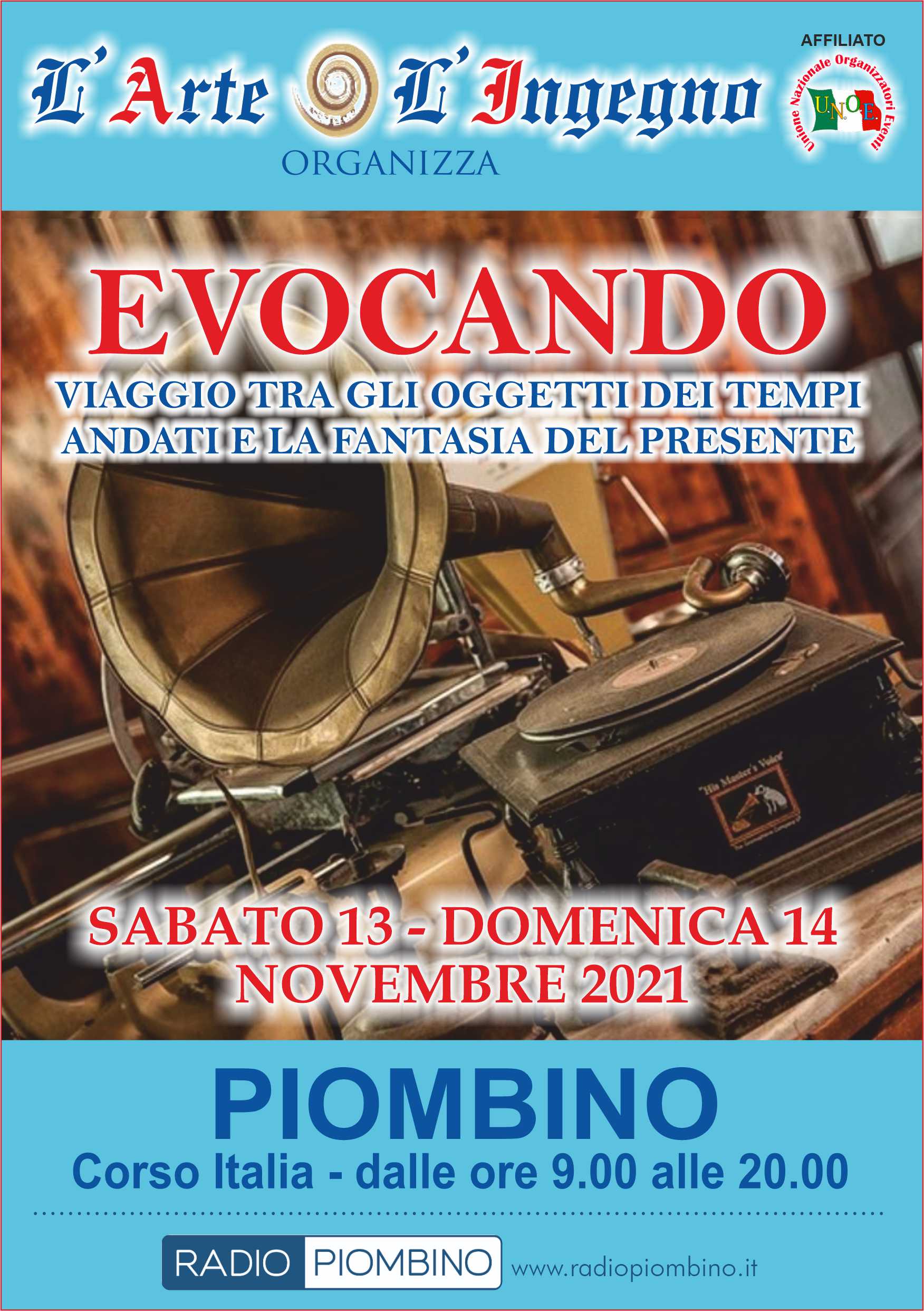 TORNA EVOCANDO: NUOVO APPUNTAMENTO CON IL MERCATINO SABATO 13 E DOMENICA 14 NOVEMBRE