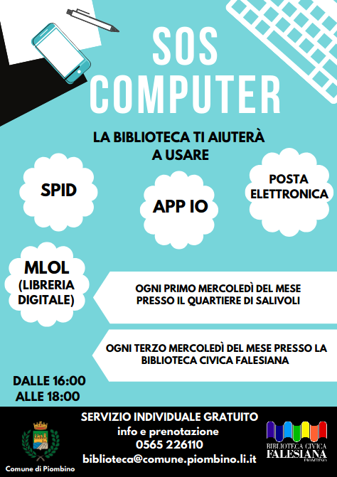 SOS COMPUTER, AL VIA DA DICEMBRE IL SERVIZIO GRATUITO DI ASSISTENZA INFORMATICA DELLA BIBLIOTECA