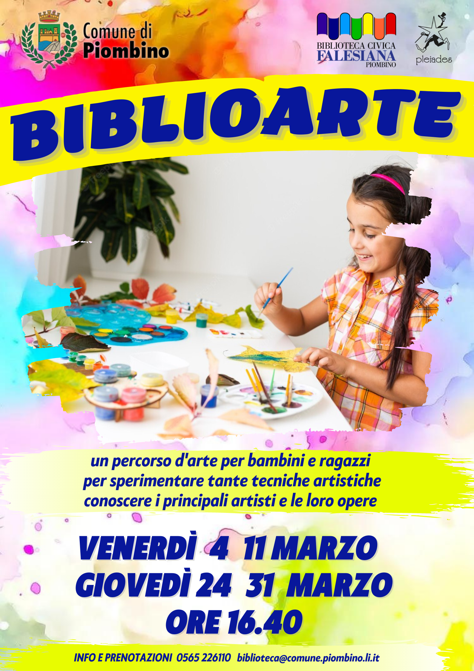 ARRIVA BIBLIOARTE, ALLA BIBLIOTECA QUATTRO INCONTRI PER AVVICINARE I BAMBINI ALL�ARTE
