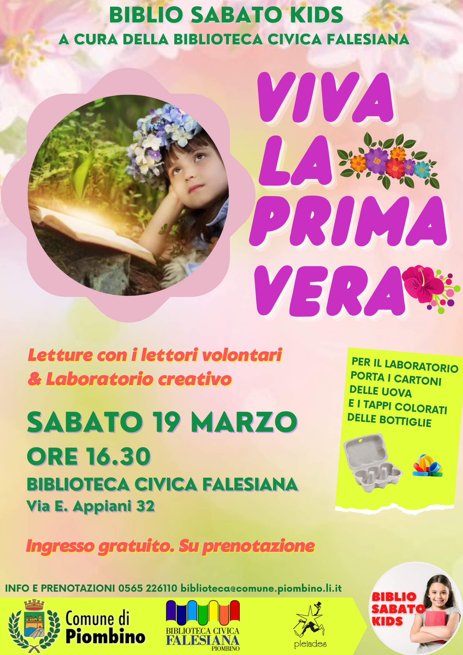 �Biblio Sabato Kids�, un nuovo appuntamento dedicato alla Primavera