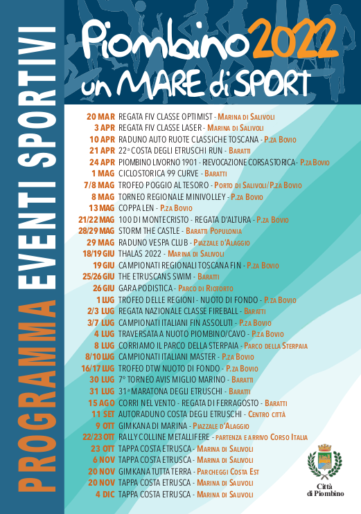 TORNA UN MARE DI SPORT, A PIOMBINO UN PROGRAMMA DI GRANDI EVENTI DA VIVERE E DA SEGUIRE
