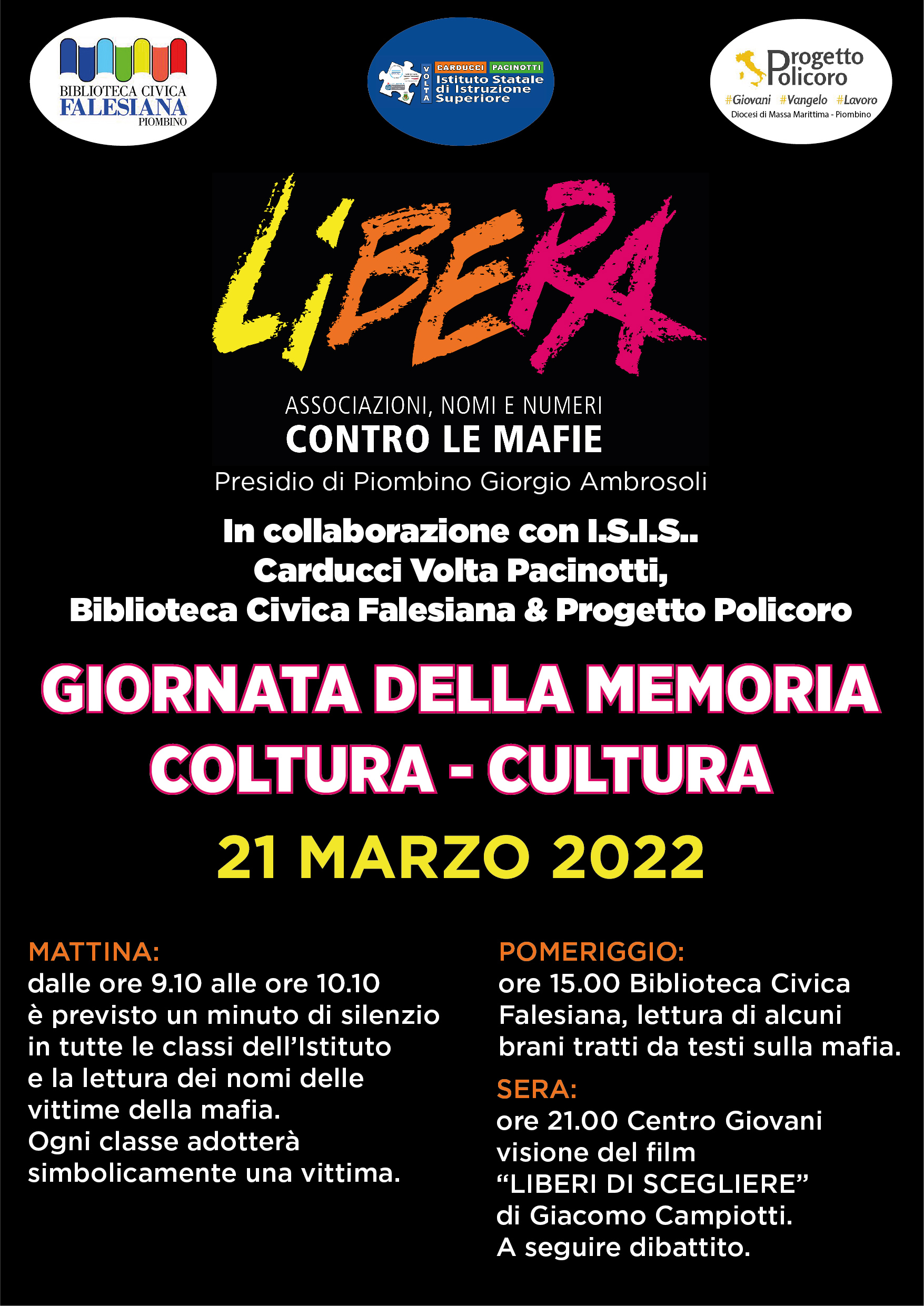 VITTIME DI MAFIA, LUNED� UNA GIORNATA DI INIZIATIVE DA PARTE DI LIBERA
