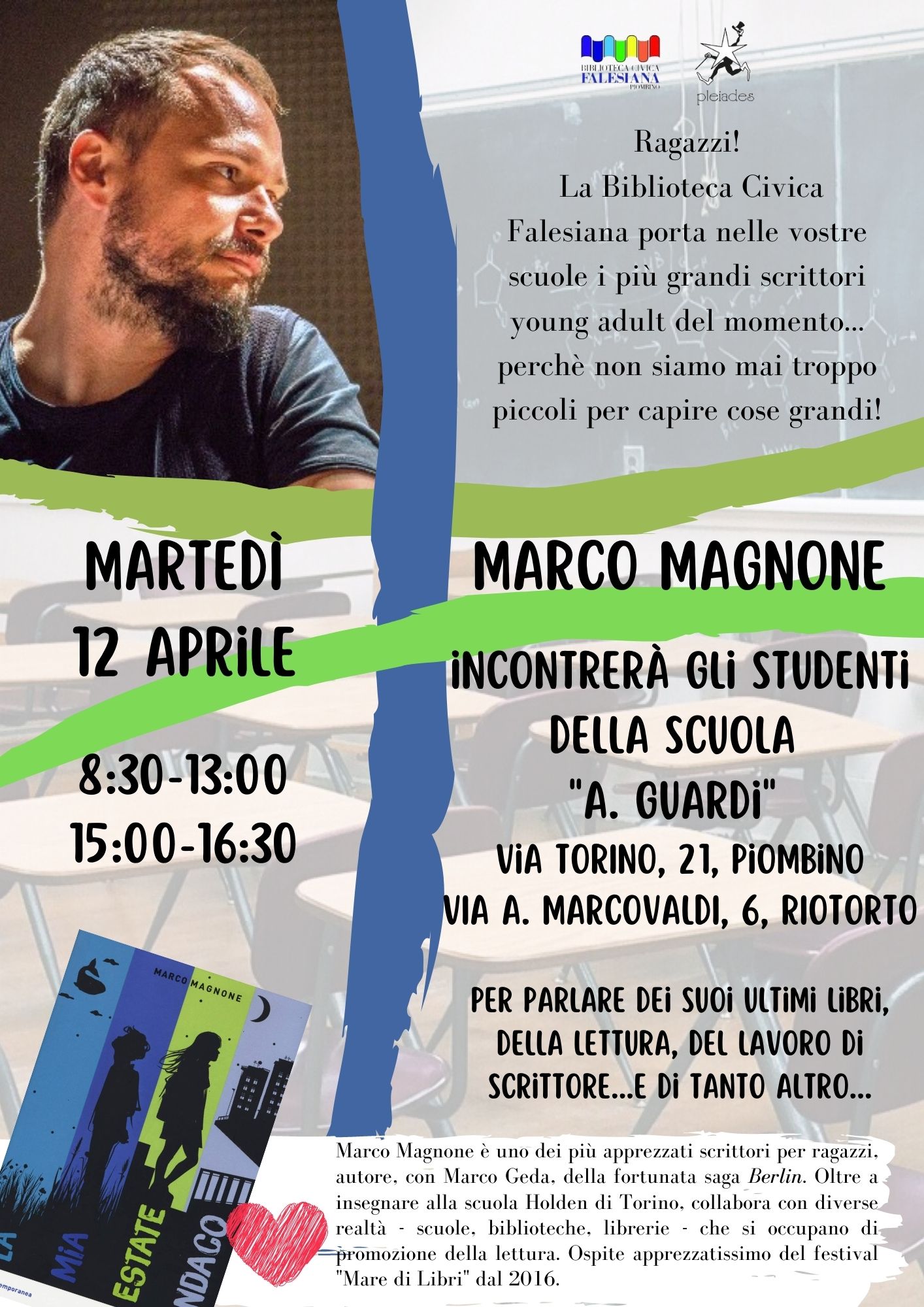 �A scuola con gli Autori�, marted� 12 aprile il primo appuntamento