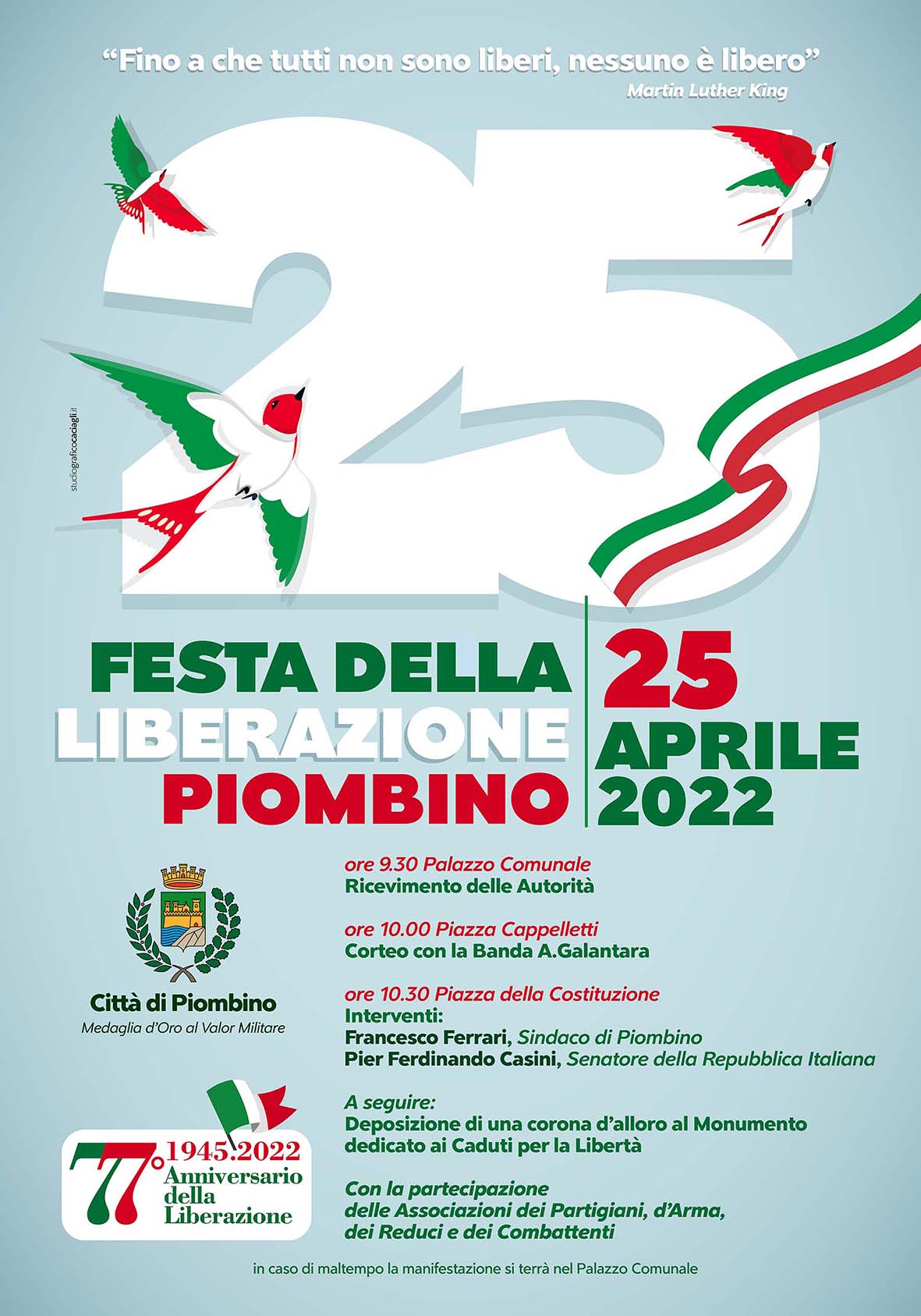 Piombino celebra la Festa della Liberazione: ospite il senatore Pier Ferdinando Casini