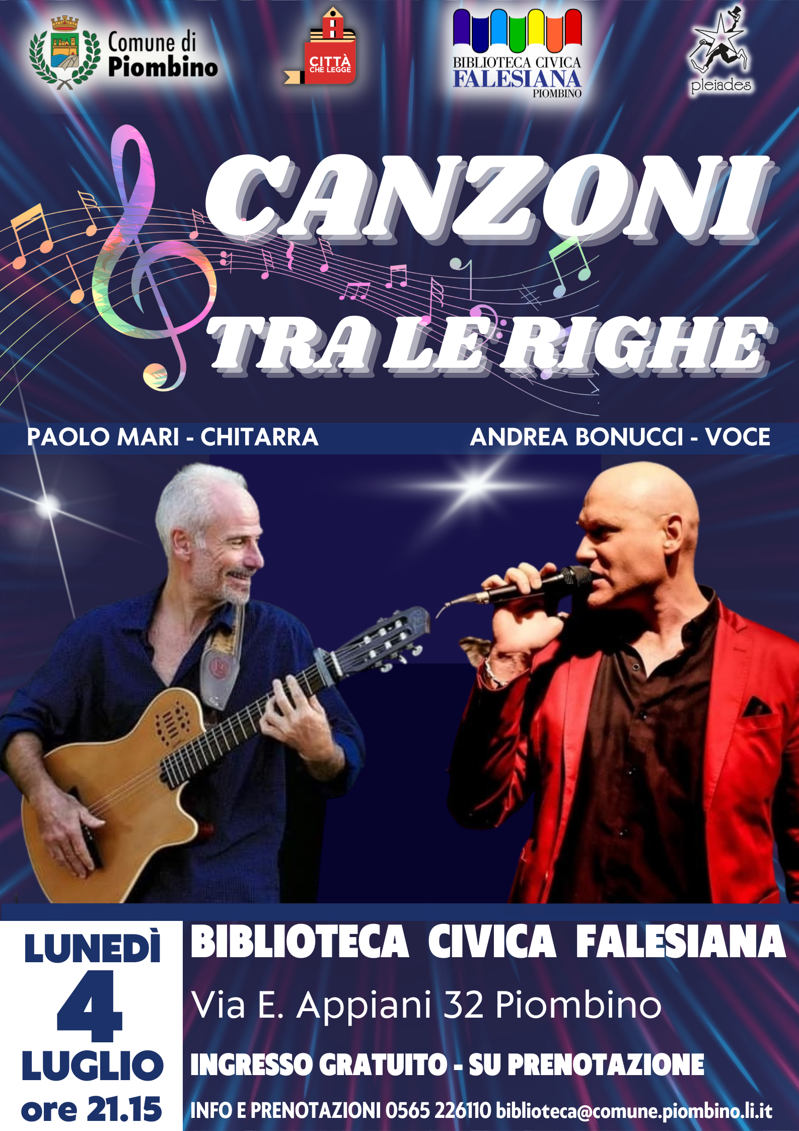 �Canzoni tra le righe�: alla Biblioteca una serata in musica 