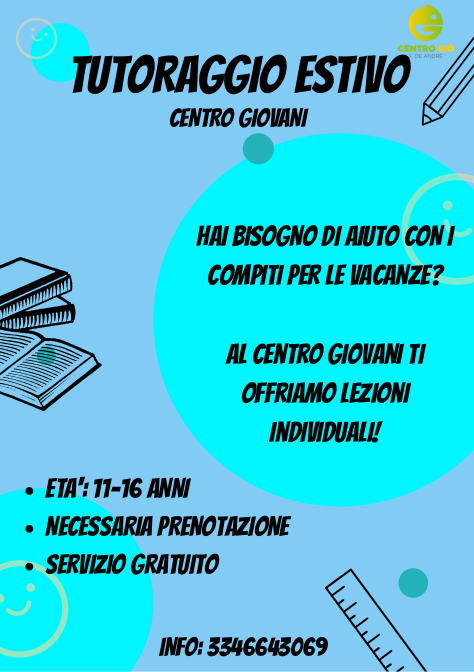 Un nuovo servizio di tutoraggio estivo al Centro giovani