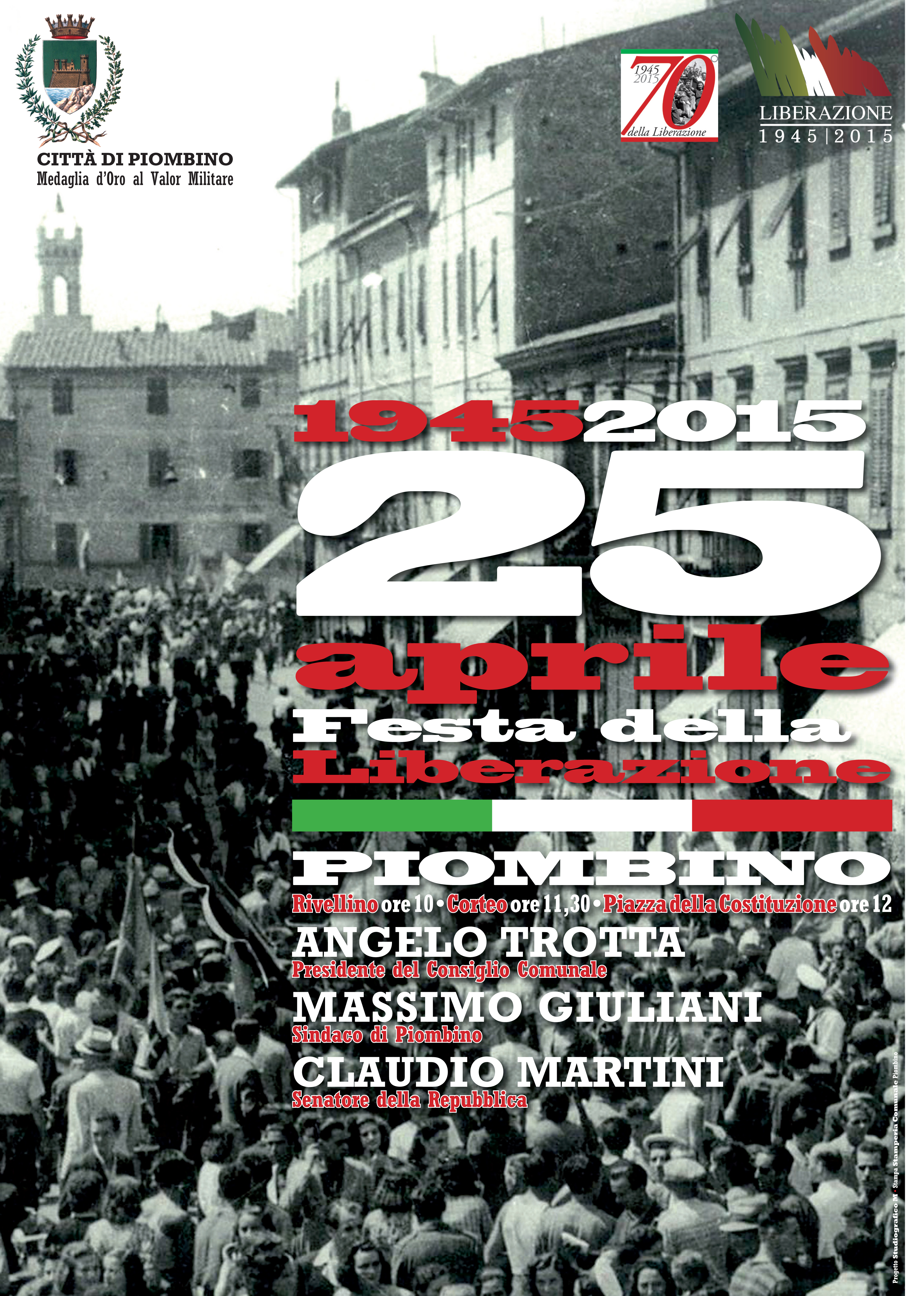 Piombino celebra il 70&deg; anniversario del 25 aprile. Commemorazione al Rivellino, musica, arte e iniziative sulla memoria