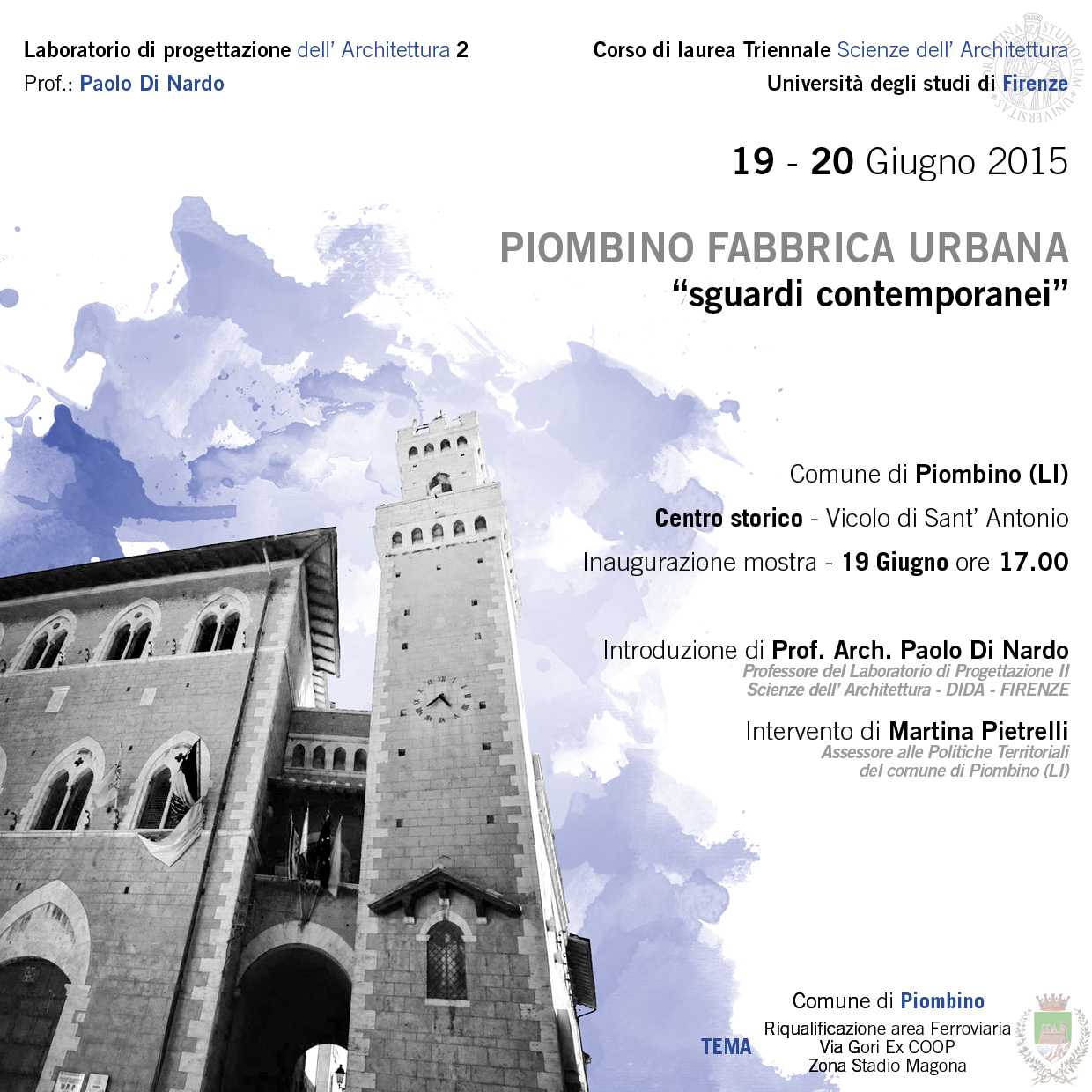 Piombino fabbrica urbana. Gli esperimenti progettuali dei giovani studenti di architettura in mostra nel vicolo di Sant\'Antonio.