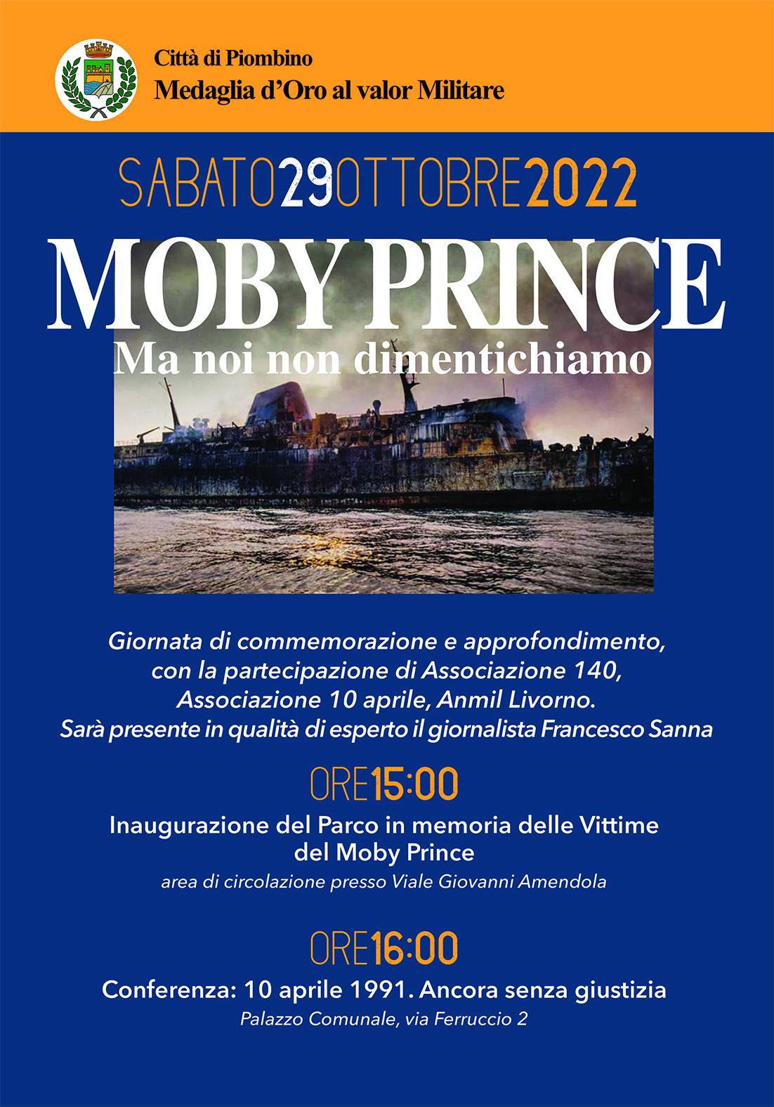  Moby Prince, ma noi non dimentichiamo: sabato le celebrazioni