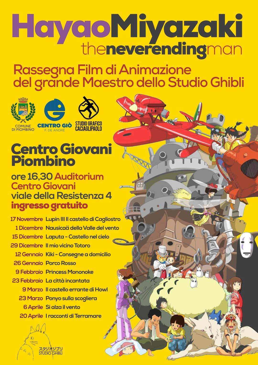 I film d�animazione del maestro Miyazaki proiettati al Centro giovani