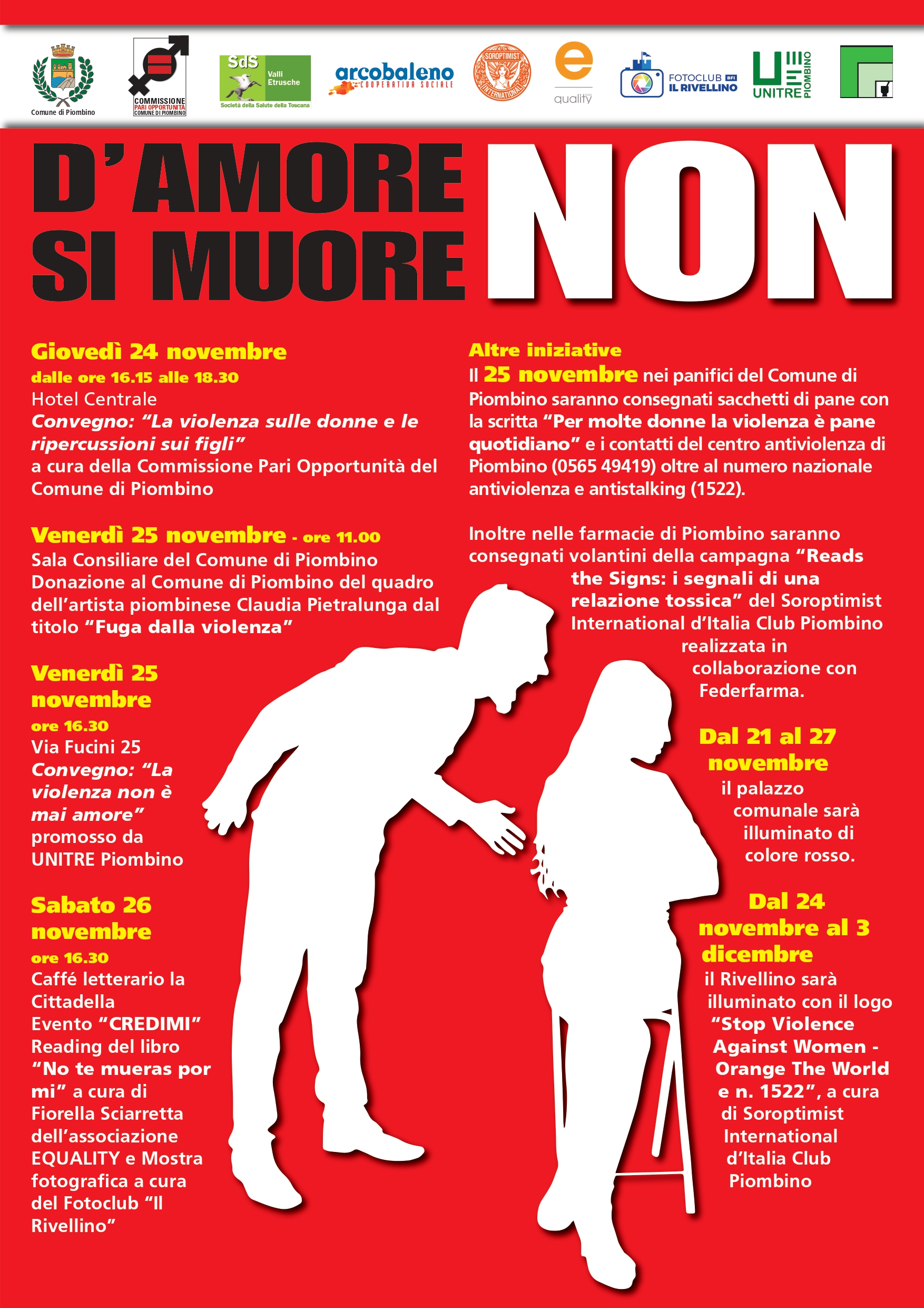Eventi in programma per il 25 novembre, Giornata internazionale per l�eliminazione della violenza contro le donne