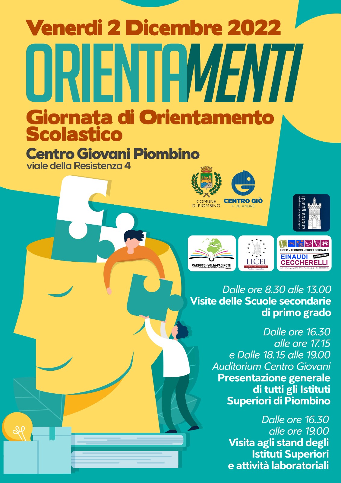 Il Comune di Piombino promuove Orienta-MENTI per lorientamento scolastico degli studenti, venerd 2 dicembre al Centro Giovani