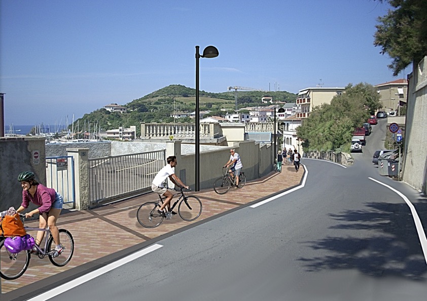 Nuova viabilit in via Salivoli: pista ciclopedonale e senso unico