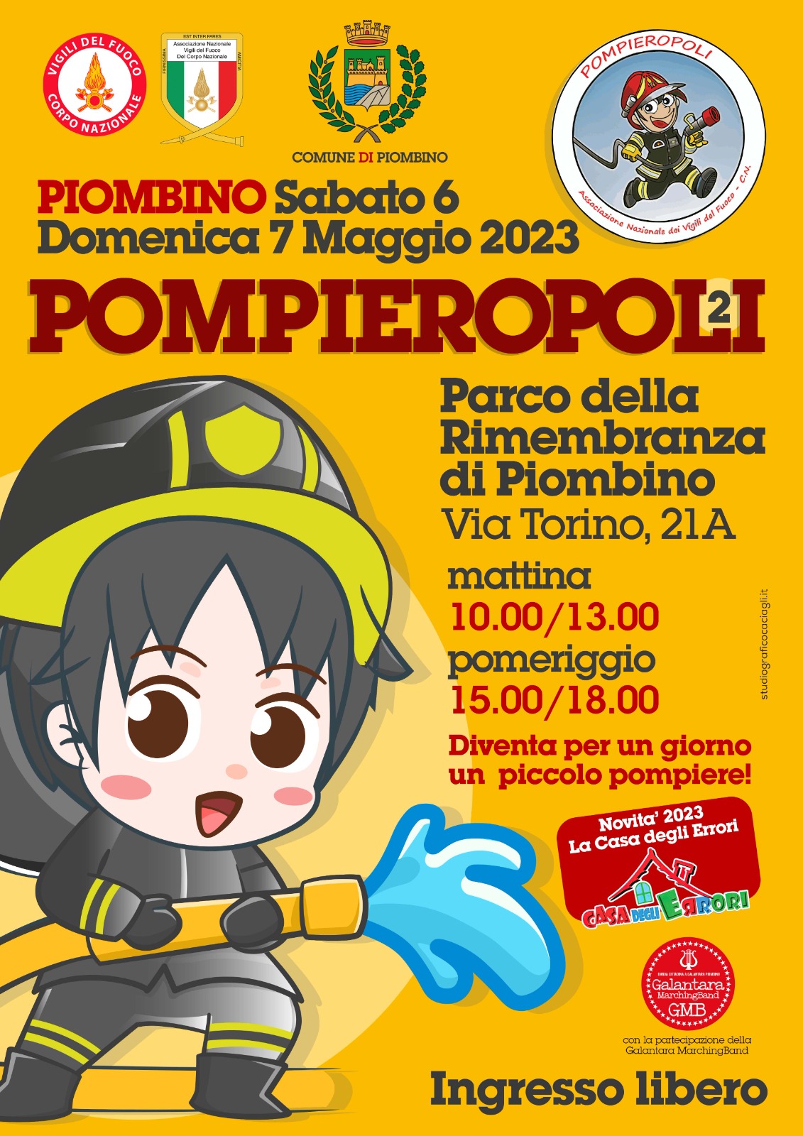 Appuntamento il 6 e 7 maggio 2023 con Pompieropoli, l�evento organizzato dal Comando dei Vigili del Fuoco di Livorno, Associazione Vigili del Fuoco e Comune di Piombino
