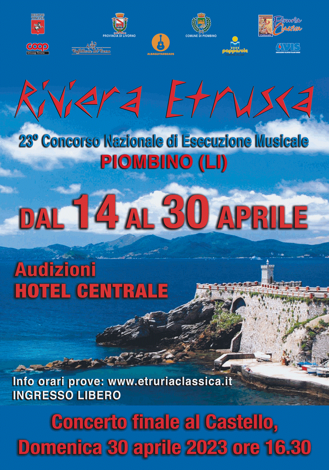 Gran finale per Riviera Etrusca: domenica 30 aprile alle ore 16.30 il concerto di premiazione 