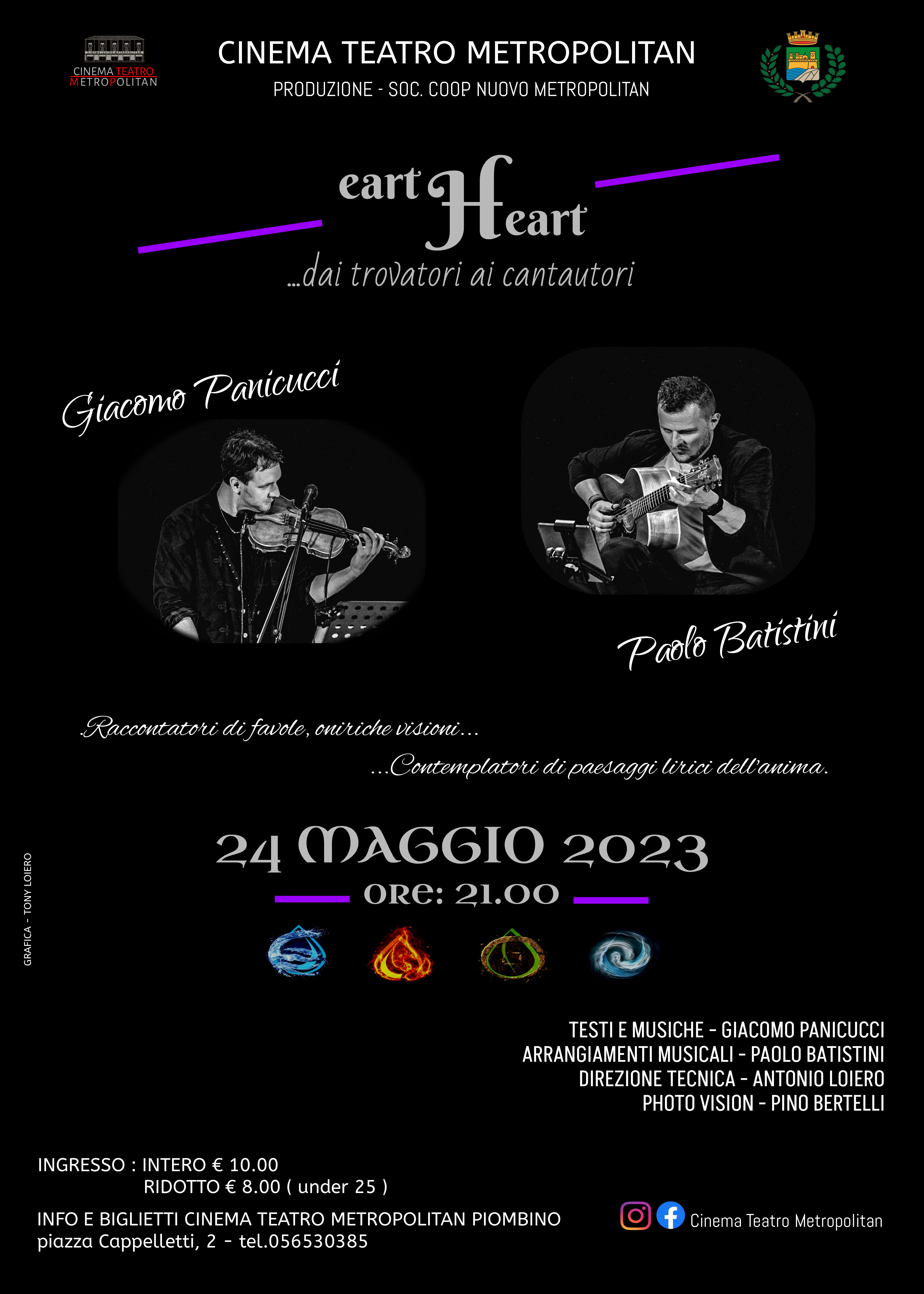 EARTHEART, dai trovatori ai cantautori - Teatro Metropolitan, 24 maggio 2023, ore 21