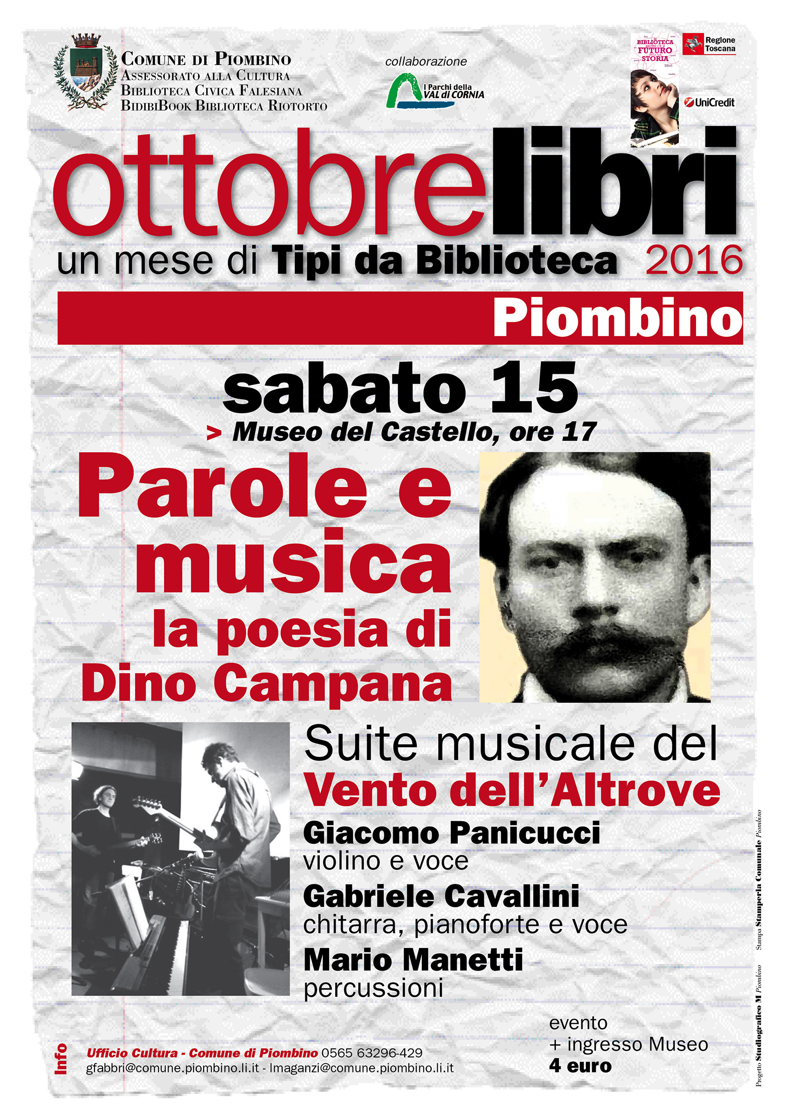 Ottobre libri. Parole e musica. La poesia di Dino Campana al Museo del Castello