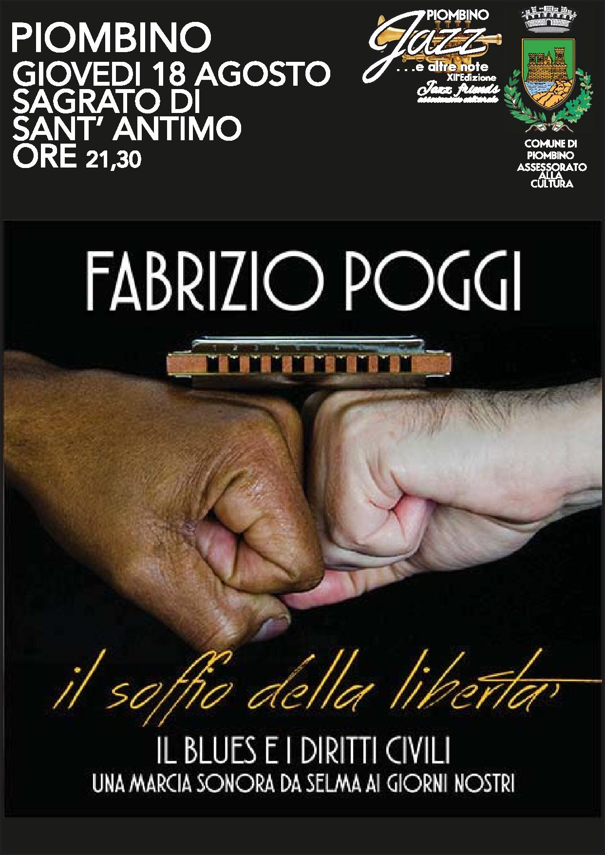 Il blues e i diritti civili. Fabrizio Poggi & Three in concerto sul sagrato di Sant\'Antimo