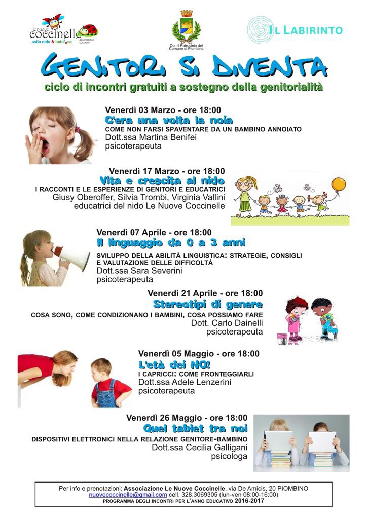 Vita e crescita al nido. Secondo appuntamento sulla genitorialit&agrave;