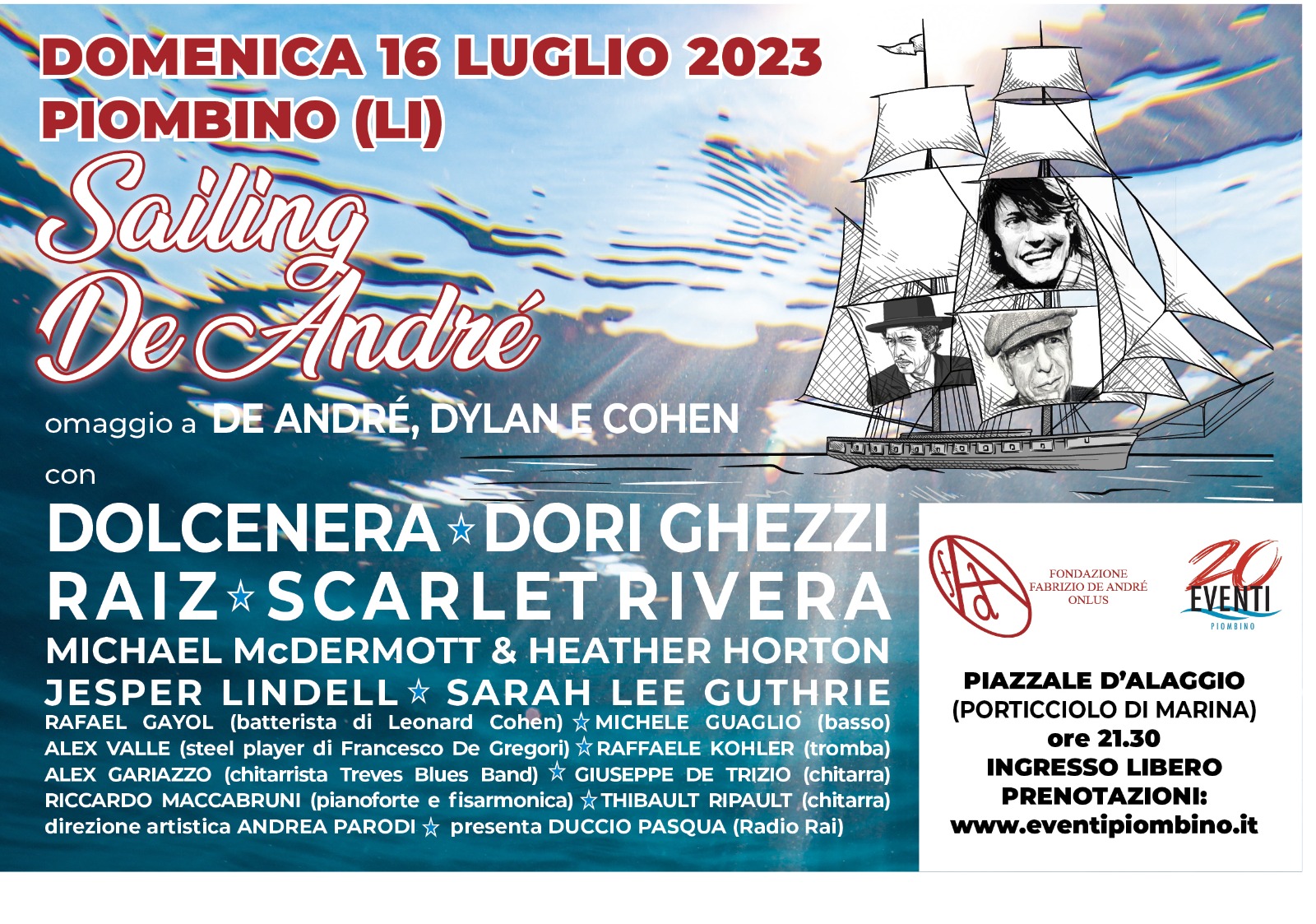 Sailing De Andr�: la serata inaugurale del Festival 20Eventi�
