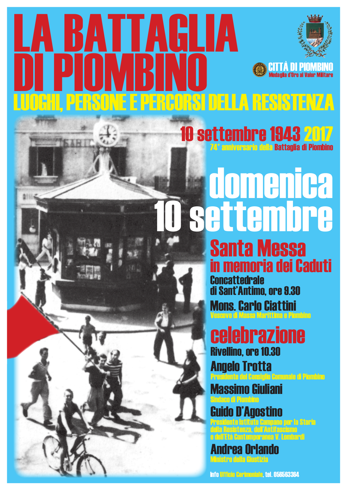 Si celebra il 74&deg; anniversario della Battaglia di Piombino Cerimonia al Rivellino con il ministro Orlando