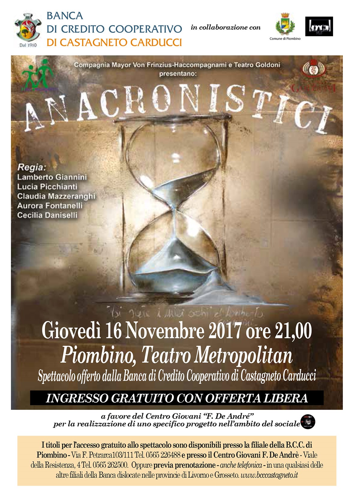 Anacronistici. Uno spettacolo teatrale dei Mayor Von Frinzius sulla disabilit&agrave; Il ricavato servir&agrave; per la realizzazione di  progetti  al centro Giovani