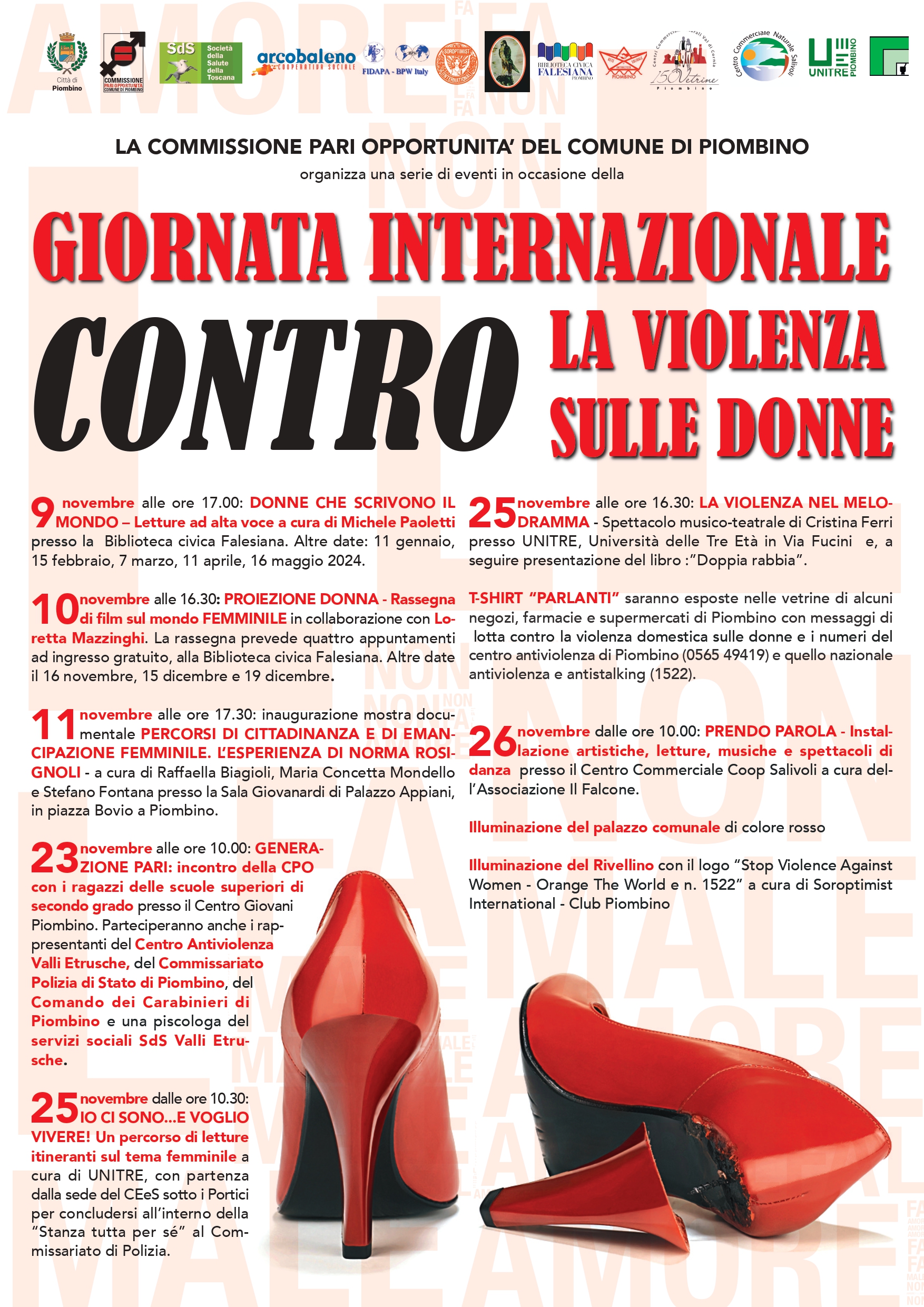 Giornata internazionale contro la violenza sulle donne - Le iniziative in programma