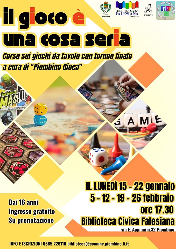 Il gioco � una cosa seria - Corso sui giochi da tavolo alla Biblioteca Falesiana
