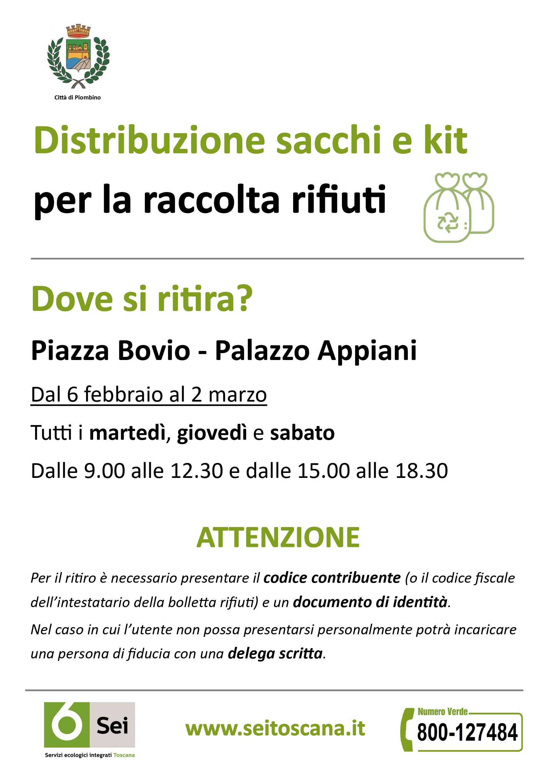 Rivoluzione dei rifiuti: prosegue la distribuzione dei kit di raccolta porta a porta per il centro storico