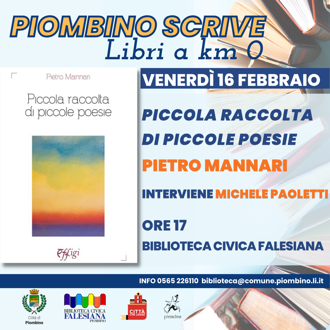 �Piombino Scrive: libri a Km 0!�: due nuovi appuntamenti con gli autori locali venerd� 16 e�sabato�17 febbraio