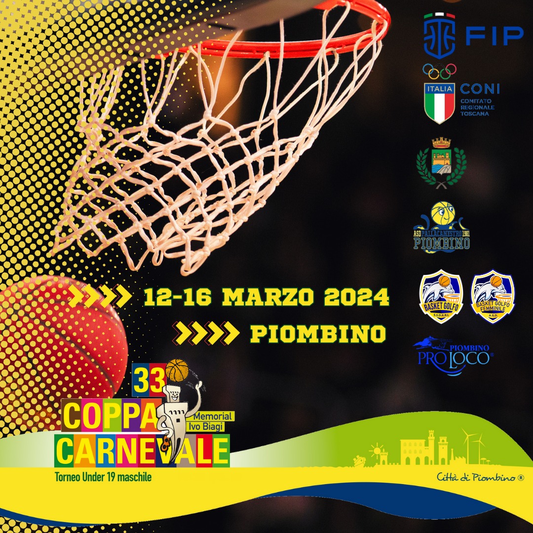 Torna la Coppa Carnevale: dal 12 al 16 marzo le squadre migliori squadre italiane under19 di basket si sfidano a Piombino