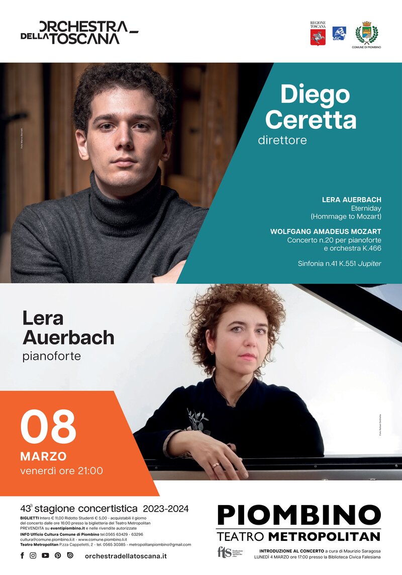  Orchestra della Toscana - Diego Ceretta e Lera Auerbach Venerd 8 Marzo, ore 21 - Teatro Metropolitan 