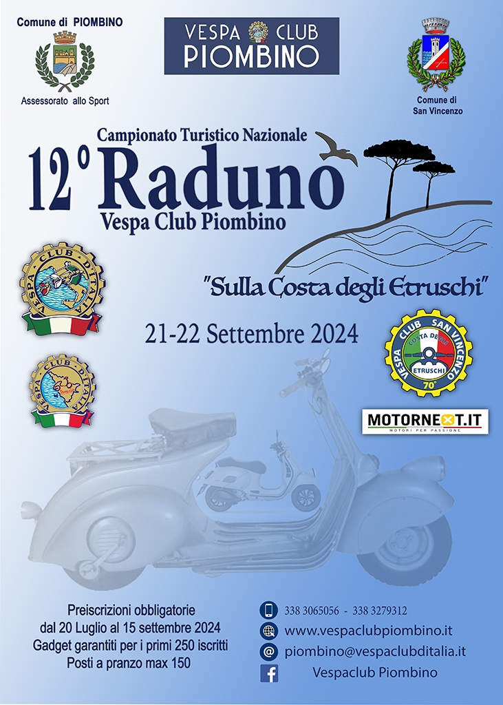 12 Raduno - In Vespa sulla Costa degli Etruschi, 21 e 22 settembre 2024