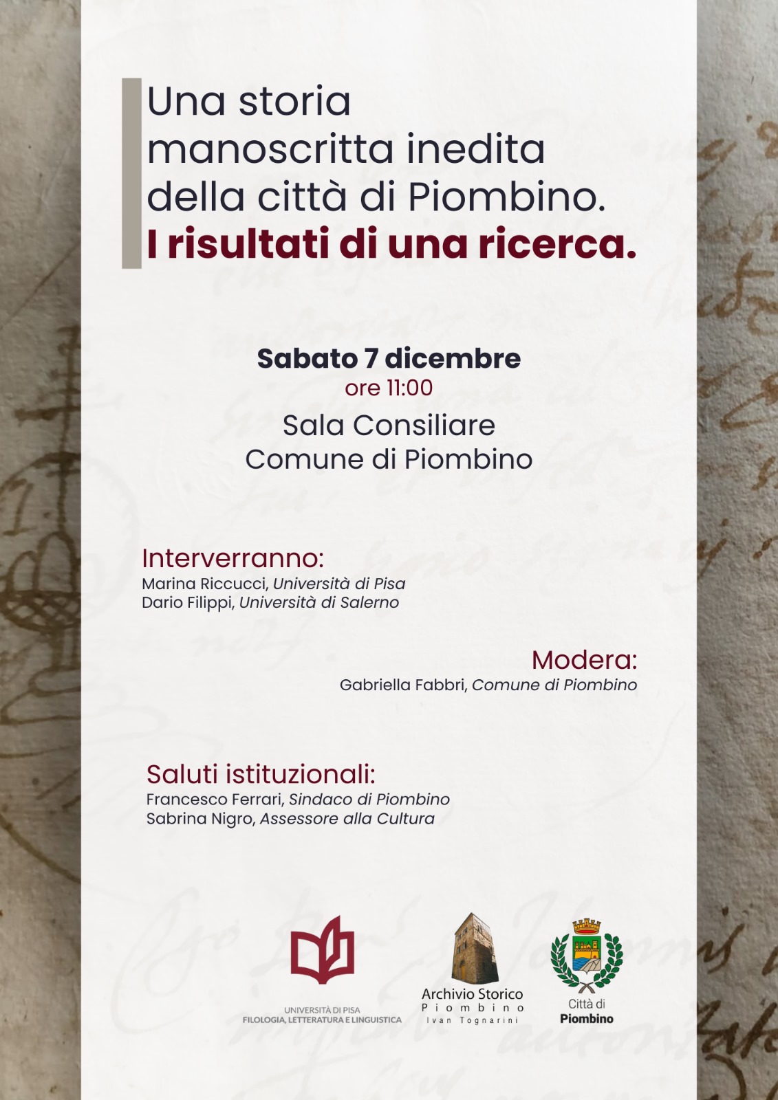 Una storia manoscritta inedita della citt� di Piombino