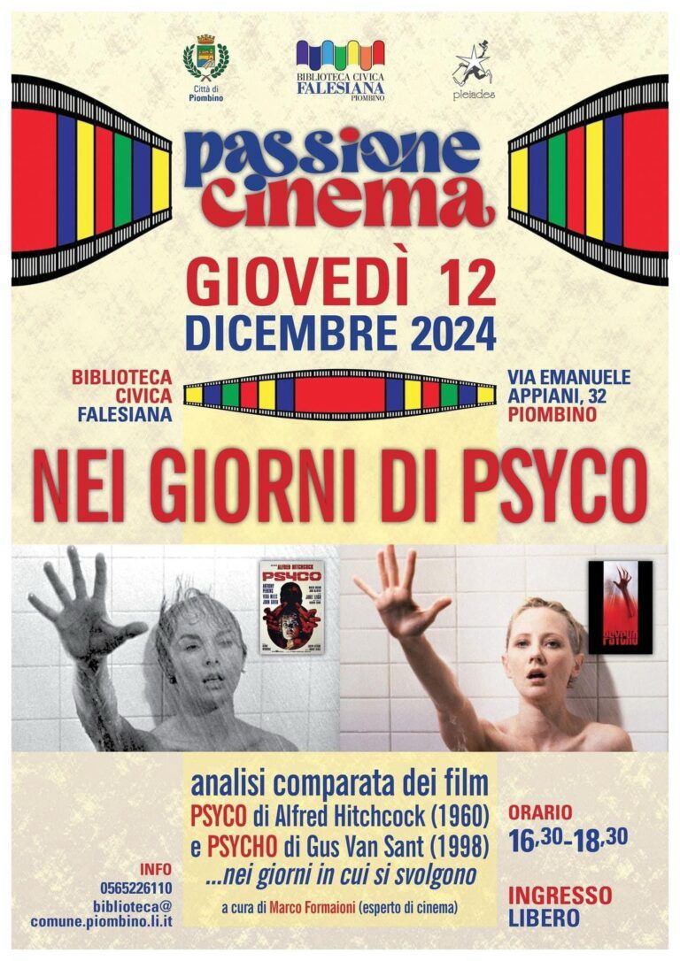 PASSIONE CINEMA -�Nei giorni di �Psyco�, gioved� 12 dicembre    Biblioteca Civica Falesiana