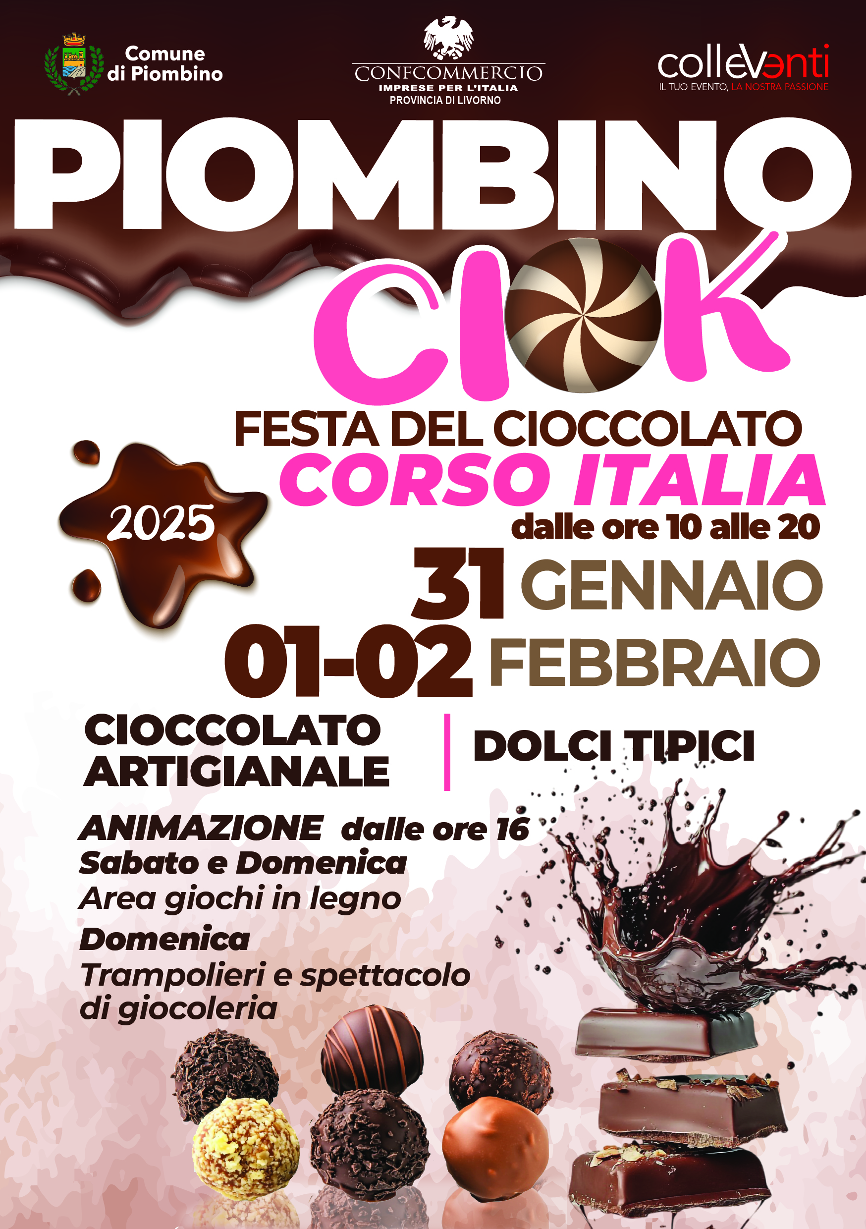 Piombino Ciok  31 gennaio, 1 e 2 febbraio arriva la Festa del Cioccolato